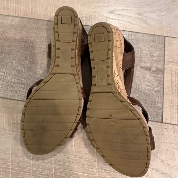 LifeStride Womens Brown Strappy Wedge Sandals 8.5M All Man-Made Materials - Picture 7 of 12